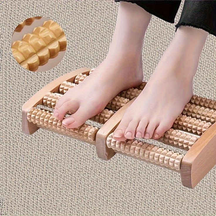Wooden Dual Foot Massage Roller – Relaxation & Daily Comfort