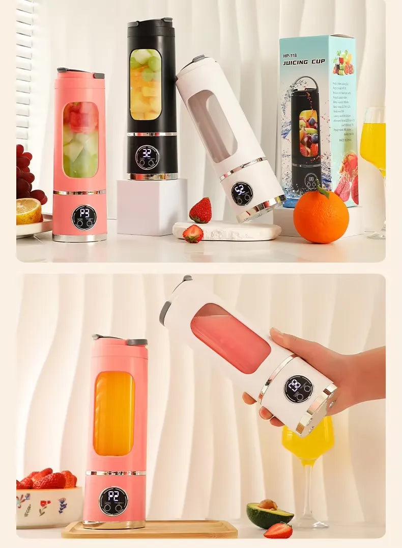 USB Portable Electric Juicer- Large Capacity Stainless Steel for Milk Fruit Household Juicer Mixer Blender Machine