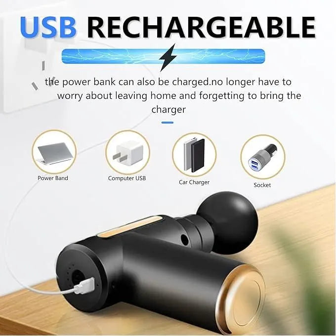 Portable Mini Muscle Massage Gun-Handheld Electric Deep Tissue Percussion Muscle Massager, Ultra Quiet Pain Relief Fascia Gun